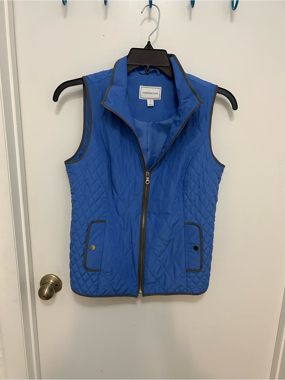 Charter Club Light Blue Quilted Vest